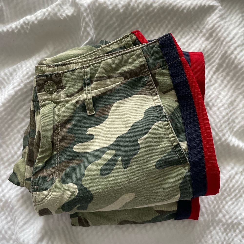 Mother Linen Blend Camo Stripe Joggers - Picture 6 of 16